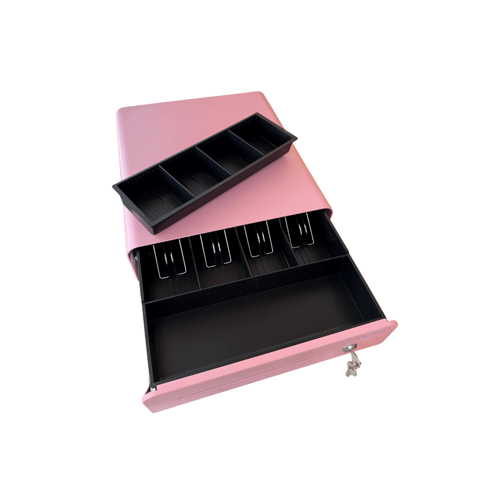 ลิ้นชักเก็บเงิน EASYPRINT รุ่น CD-335 สีชมพู 4 ช่องธนบัตรขนาดใหญ่ 4 ช่องเหรียญ RJ11 12/24V_3
